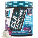 BPI Sport CLA + Karnityna - CLA L Karnityna i kwas linolowy - L Karnityna Suplement do utraty masy ciała, Metabolizm i Chude Mięśnie - Kofeina wolna - Grape - 50 Służenie - 12.34 oz