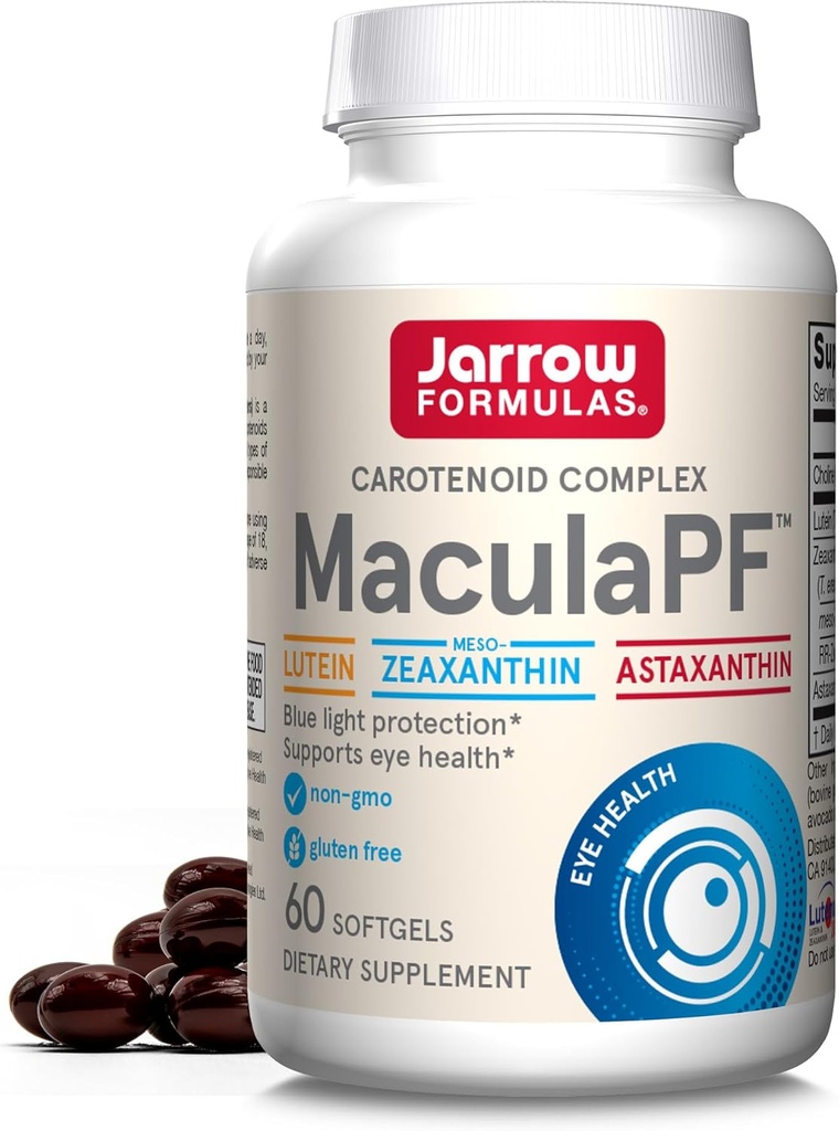 Jarrow Fixas ® MaculaPF Carotenoid Complex, Suplement diety, Wspomaga zdrowie oczu, 60 Softgels, Aż do 60 Day Supply