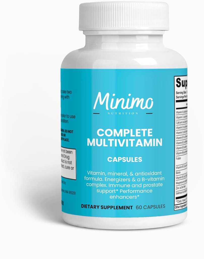 Kompletny Multivitamin + Immunitet Boost, 60 Kapsułki, 3 Party Tested, Daily Supplement for Men, Kobiety, Dorośli, Gluten Free, Non-GMO, 30 Służenie