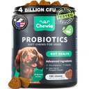 Probiotyki dla psów Gut Zdrowie, trawienie, Immunitet, Równowaga drożdży, Swędzacza Skóra, Alergie Wsparcie - Psy Probiotyczne Chews z Digestive Enzymy dla Gut Flora - Miękkie Leczenie z dyni i proszku Yeast