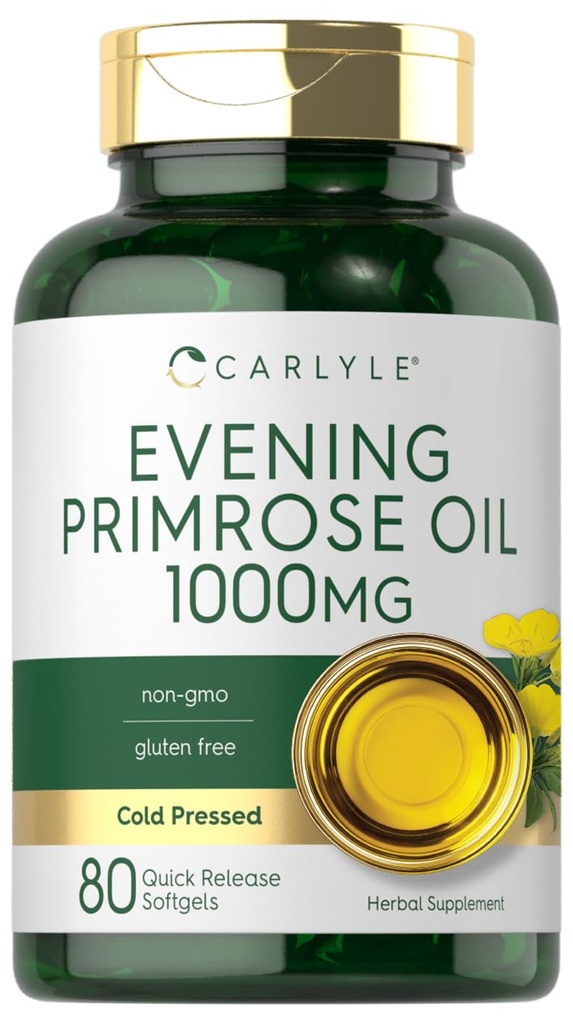 Carlyle Wieczór Primrose Oil Kapsułki 1000mg 124; 80 Softgels 124; Cold Pressed Supplement Supplement