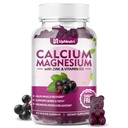 Cynk wapnia Magnezu z dodatkiem witaminy D3, Gummeje wapnia bezcukrowe dla kobiet, Gummeje cynku wysokiej absorpcji dla kości i mięśni i zdrowia immunologicznego, Wegan Elderberry Flavor - 60 Count