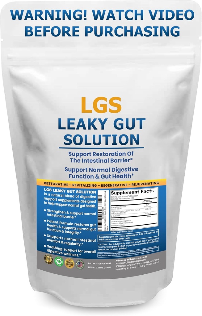 Leaky Gut Repair w / L Glutamine & Prebiotics- Restore Gut, Leaky Gut Health Powder - Leaky Gut Repair Supplements for IBS, Restauring & Gut Lining Supports - Zawiera Guthealth Assist Book