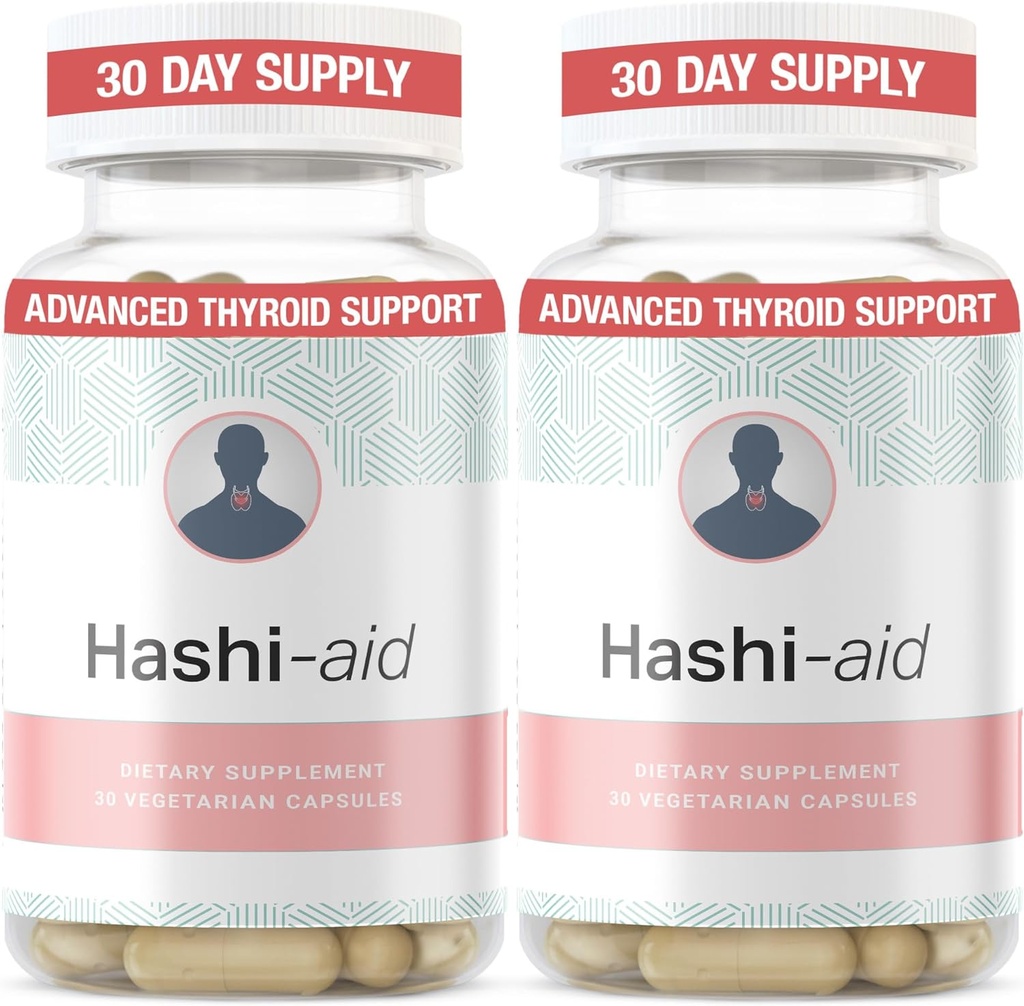 IBDAssist ™ Hashi Aid Thyroid Support for Women & Men - Thyroid Supplement for Hashimoto 's Disease & Hypotyreidism * - with Ashwagandha, Selenium, Zinc, Essential Vitamin & More - 30 Capsules (2 Pack)