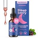 SleepBerry Liquid Melatonin dla dzieci - Natural Seep Aid with Elderberry and Witamina D - Wzmacnia system immunologiczny podczas snu (1 Fl oz)