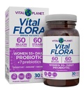 Vital Planet - Vital Flora Kobiety ponad 55 Dzienny Probiotyk, 60 Miliard CFU, Różnorodne cieśniny, Organiczne Prebiotyki, Wsparcie Waginalne i immunologiczne, Probiotyki dla Kobiet 30 Kapsułki