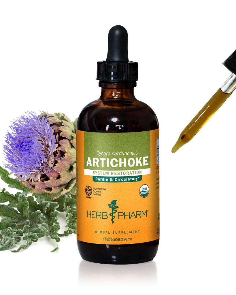 Herb Pharm Certified Organic Artichock Liquid Extract for cardioviral and Circulative Support - 4 unce