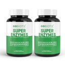 GOBIOTIX Digestive Enzymy Suplement z Prebiotykami i Probiotykami dla Kobiet i Mężczyzn - Gut Health, Gluten Trawienie, Wchłanianie laktozy, Tabletki dietetyczne na bazie roślin - 120 Kapsułki