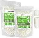 XPRS Nutra Vegan Rozmiar 00 Kapsułki oddzielone - 1000 Hrabia Premium Kapsułki puste Separowane w Torbach - 00 Pigułki Puste do napełniania suplementu DIY (biały)