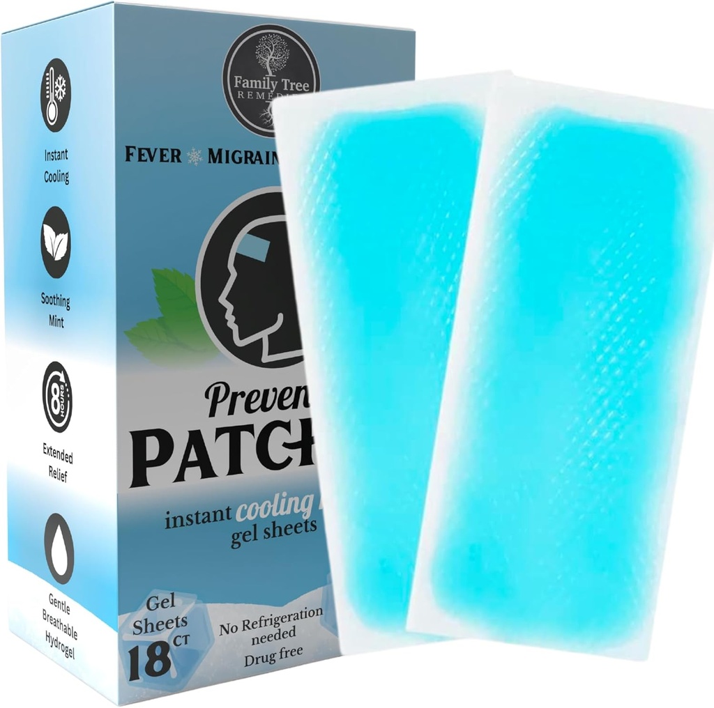 18 Chłodzenie Gel Head Strips dla bólu głowy, Gorączka i dyskomfort: Preventa Patches
