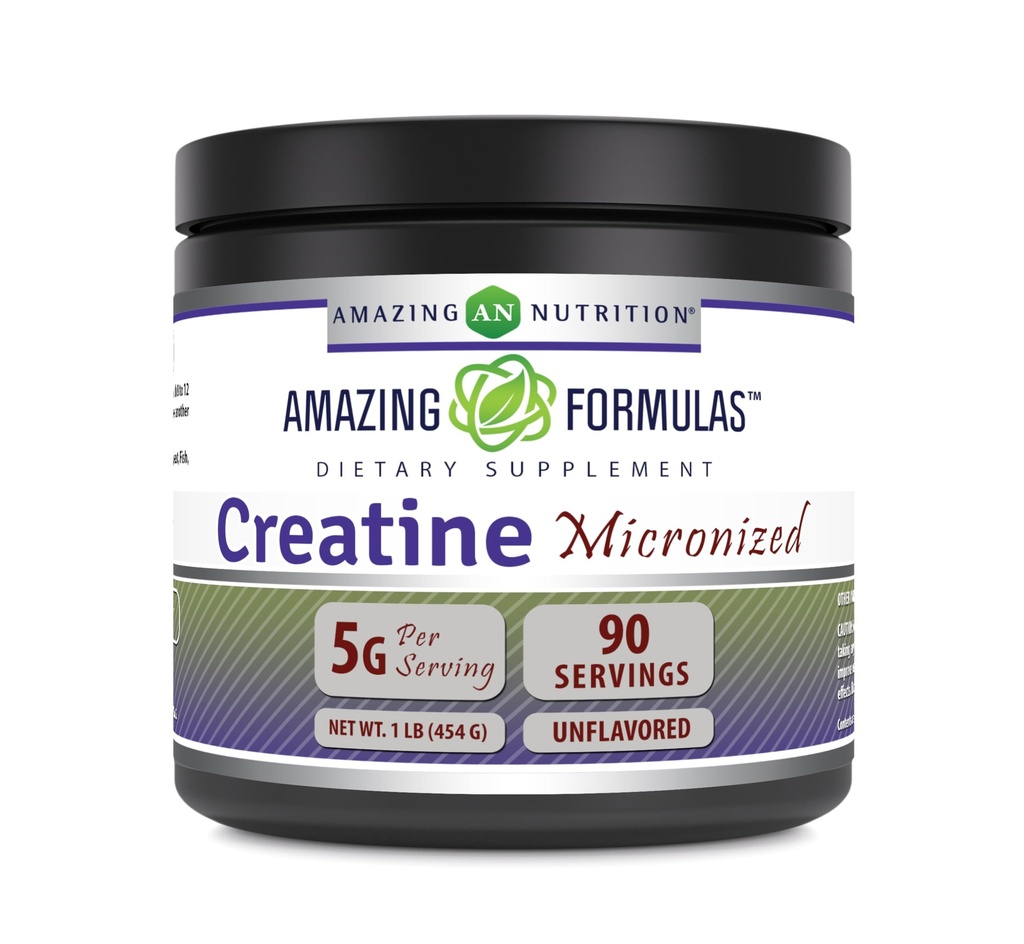Amazing Formuły Mikronizowane Monohydrat Kreatyna w proszku Suplement DEVE 124; 5000 mg Per Serving EVE 124; Idealny suplement przed i po treningu EVE 124; Made in USA (1 LB, Unflavored)