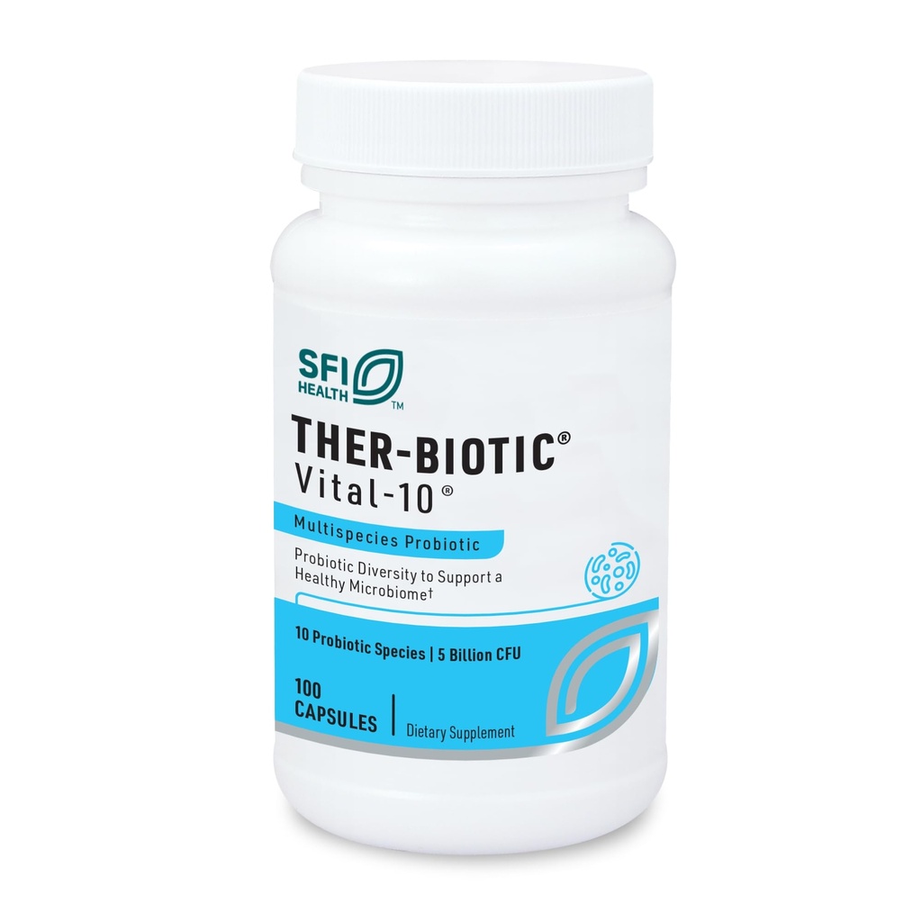 SFI Health Klaire Labs Ther- Biotic Vital 10 - Multiszczep Probiotyczny z Lactobacillus, Bifidobacterium & More - Support Gut Health, A Balanced Microbiome & Immune Function (100 kapsułki)