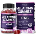 Melatonina Gummies 10mg dla dorosłych (180 Count) - Szybkie rozpuszczanie Gummies Melatonina - Gummy dla dorosłych Zawiera 10mg - Wysoka moc - Mieszany Berry Flavor - Non-GMO, Vegan Supplement & Made in USA