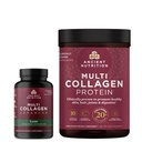 Ancient Nutrition Multi Collagen Zaawansowane kapsułki, Lean, 90 Count + Multi Collagen Protein Powder, Unflavored, 45 Służenia