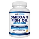 Arzo Nutrition Wild Caught Omega 3 Fish Oil - 90 Soft Gels - 4,080mg High EPA 1200mg DHA 900mg Lemon Flavor Burpless Softgels