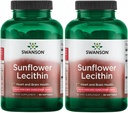 Swanson Lecytyna słonecznikowa - Suplement ziołowy Promowanie Zdrowego Mózgu Funkcje - Naturalna formuła wspierająca Serce Zdrowie i Zdrowy Lipid Balance - (90 Softgels, 1200mg Każdy) 2 Pack