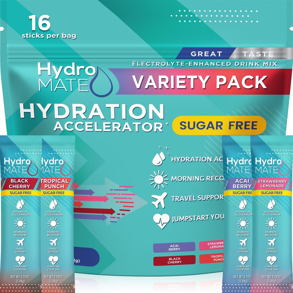 Elektrolity w proszku Wolne od cukru Pakiety nawadniające Odmiana Pack HydroMATE 16 Sticks