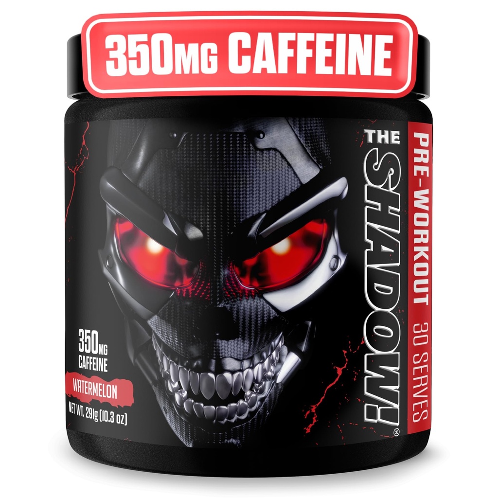 JNX SPORTS The Shadow! 350mg kofeiny Hard Core Precuting - Arbuz 30 Służenia do 124; Energia elektryczna, Skupianie umysłu i nadludzkie siły dla mężczyzn i kobiet