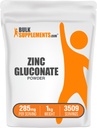 BulkSupplements.com Proszek z Glukonianu cynku - Cynk 40 mg, Suplement mineralny do wsparcia immunologicznego - Bez glutenu, 285mg na jedną porcję, 1 kg (2,2 kg) (Opakowanie po 1)