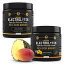 HRDWRK - 100 Służenia Keto Electrolytes Proszek Hydration Sugar Free - Electrolyte Proszek do zwiększenia wytrzymałości i zmniejszenia zmęczenia z suplementem Electrolytes - zestaw ananasów bez smaku i mango