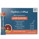 Hydralyte Liver Support + Electrolyte Mix with Milk Thistle, Turmeric, Ginger, Printer Pear, Green Tea Extract Preparted for Rapid Rehydration (Blood Orange Ginger, 20 Pakiety)