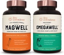 Żywy Świadomy OmegaWell Fish Oil & MagWell Magnezu Cynk & Witamina D3 Bilans 124; Bone & Heart Health, Immune System Support + Heart, Mózg & Joint Support