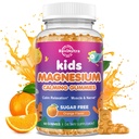 Gumie magnezowe dla dzieci - suplement Glycinate Magnezu do snu, mózgu, immunologicznego i kości - Gummies magnezowe dla dzieci i dorosłych - Wegan Sugar Free Orange 60ct