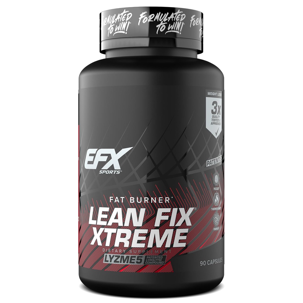 EFX Sports Lean Fix Xtreme 124; Weight Loss Supplement Equipment 124; Multi- Opatentowany, Fat Burning Formula 124; Powered by Lyzme 5 Equipment 124; 30 Sług, 90 Kapsułki