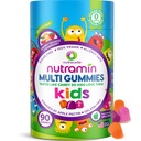 Nutracelle NUTRAMIN Sugar- Free, Allergen- Free 100% Wegan Gummy Multivitamin dla dzieci - Great Desting Natural Gummies Your Kids will Love - 90 Cont Bottle