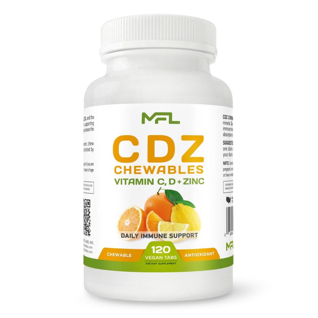 Witamina C, 1000mg, Witamina D3, Witamina D3, Cynk, Cynk, Cynk 124; Non-GMO & Gluten Wolny 124; 120 Wegetariańskie tabletki do żucia