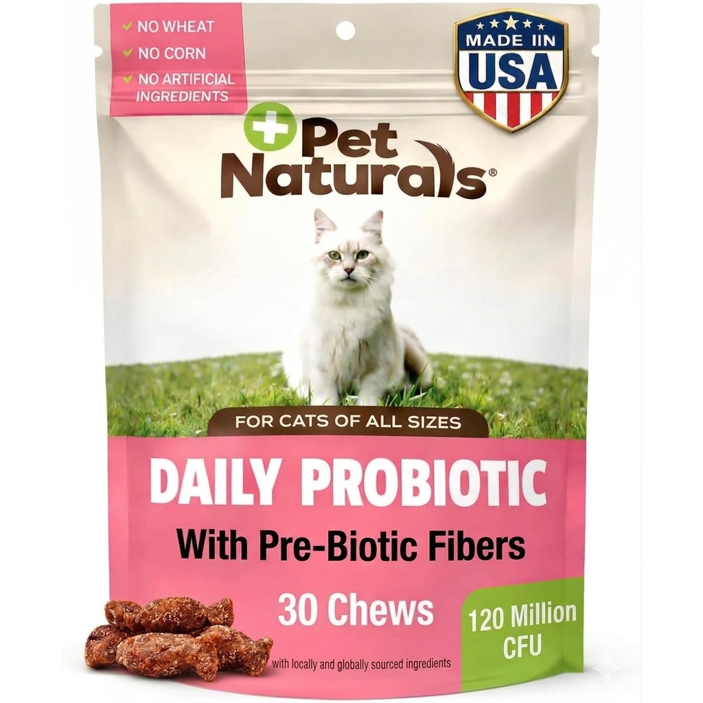 Pet Naturals Daily Probiotic dla kotów, 30 Chews - suplement diety i immunologicznego wsparcia dla kotów