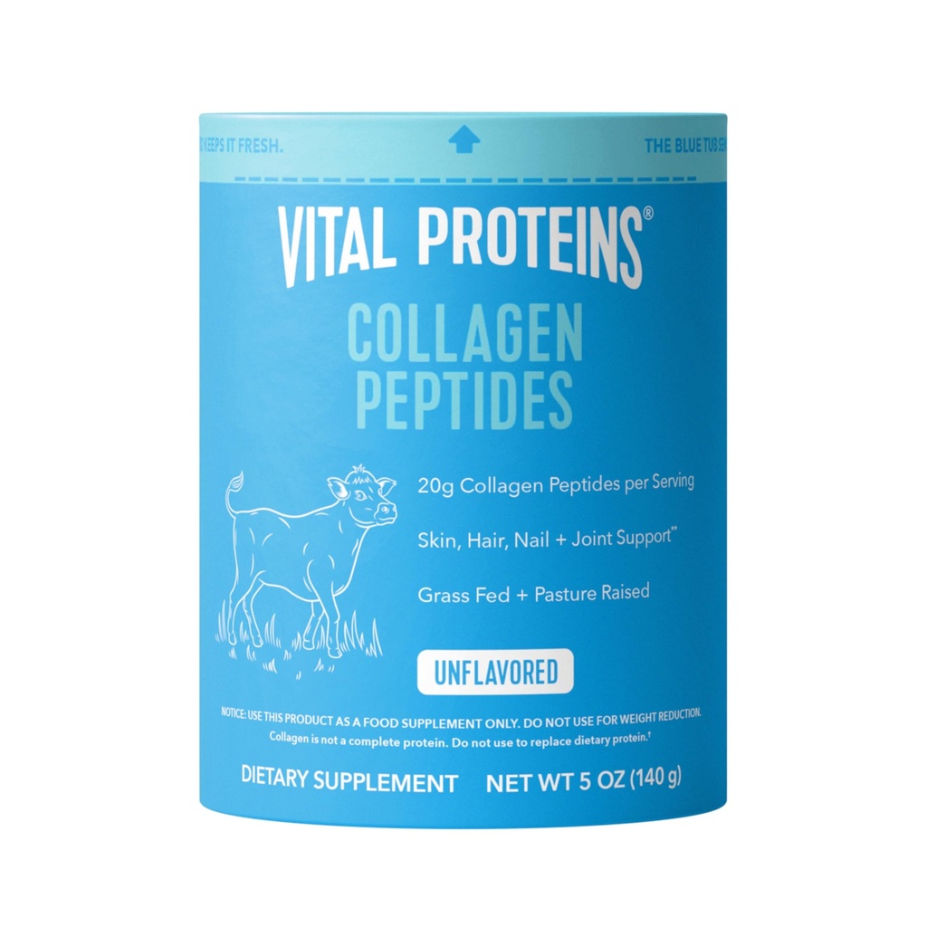Vital Proteins Collagen Peptydy Proszek Suplement do skóry paznokci wspólnego zdrowia lub wsparcia - Zhydrolizowany Kolagen - Unflavored, 7 Służenia