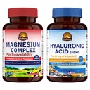 Magnezu + Hyaluronic Acid Bundle 124; Kompleksu magnezu (pozycja 1) & kwasu hialuronowego Plus witaminy C (pozycja 2) 124; 120 Kapsułek magnezu & 90 Kapsułek kwasu hialuronowego
