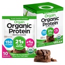 Orgain Organic Vegan Protein Powder, Kreaminowa Czekolada Fudge - 21g Białko roślin, 6g włókno prebiotyczne, Niskie węglowodory, Brak składników laktozy, Nie dodawany cukier, Nie-GMO, Dla shakes & Smoothies, 10 Pakiety podróży