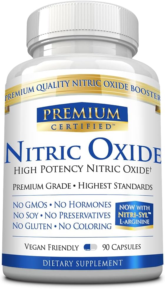 Nitric Oxide Premium - 1680 mg L- arginine Blend, AAKG, AKIC, Mono & Malate - Vegan Friendly - 90 kapsułki - 1 miesiąc dostaw