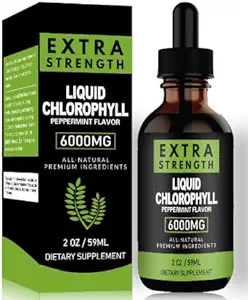 Chlorophyll Liquid Drops for Clear Skin & Energy Boost - Immune Support Supplement Liquid Chlorophyll for Gut Health - Internal Deodorant - Antioxidant- 2 FL OZ