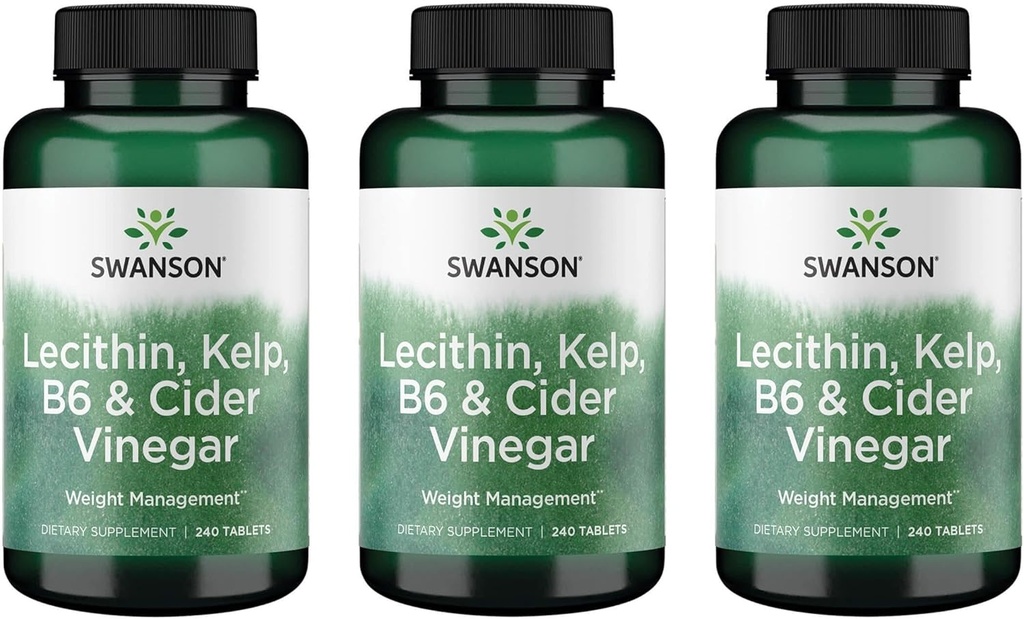 Swanson Lecithina Kelp B- 6 & Cider Vinegar 240 Tabs (3 opakowania)