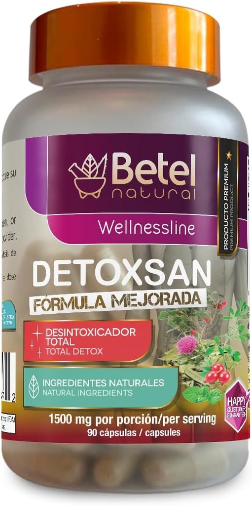 Betel Natural Detoxsan kapsułki Całkowity Detox Oczyścić zdrową wątrobę i colon - 1500 mg na jedną porcję