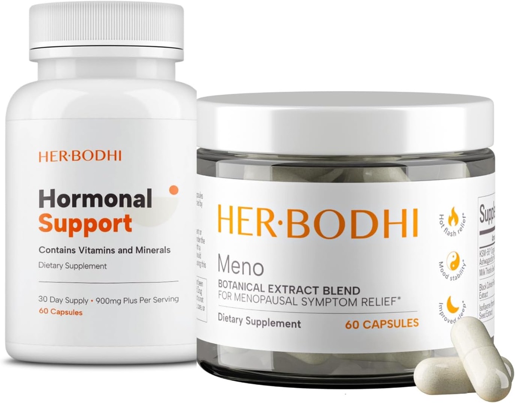 Meno & Hormonal Supplements Supplements - Menopauza Hormonal Balance for Women (60 Caps) & Hormone Balance Supplement for Women, PMS Supplement (60 Caps), 2 produkty