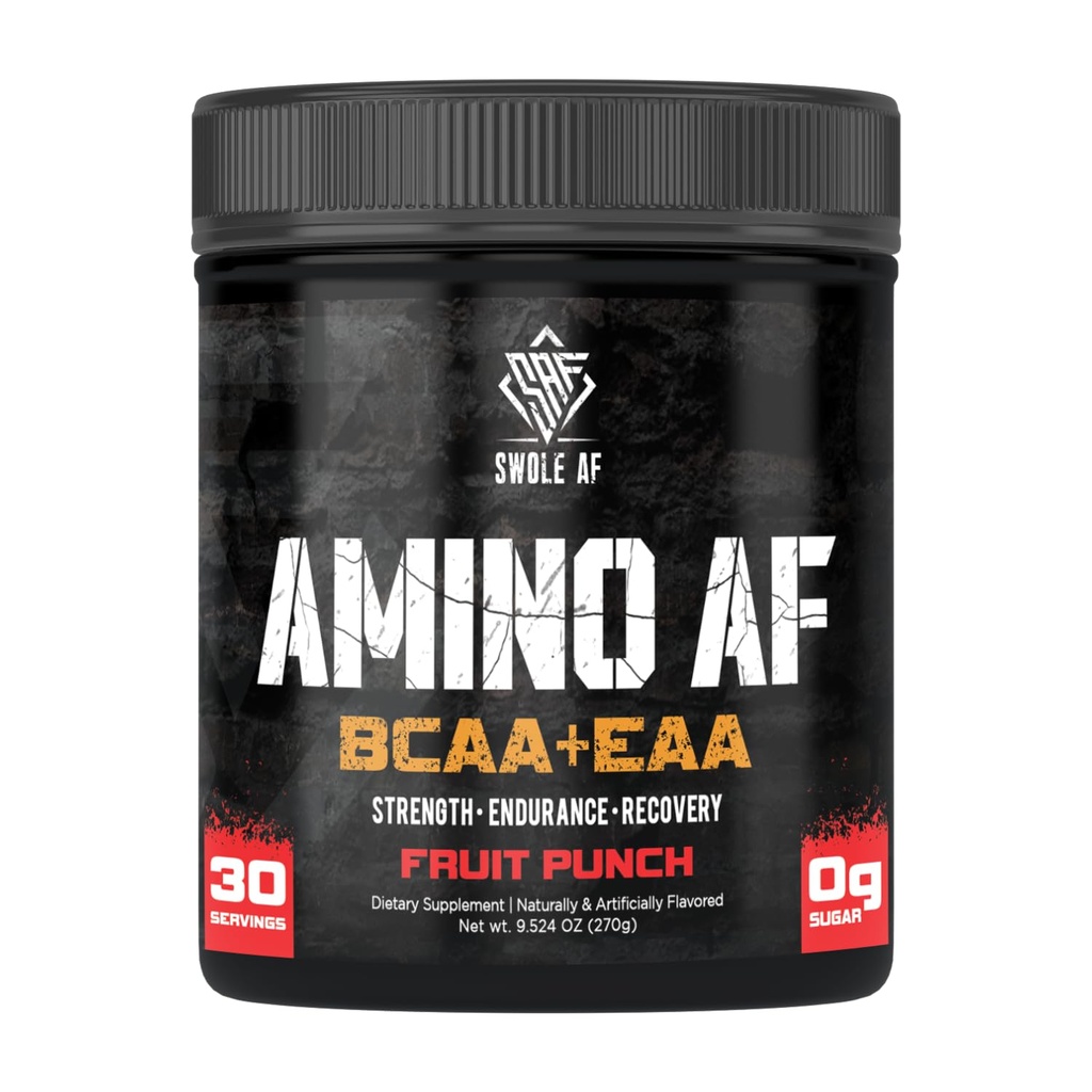 Swole AF 124; Amino AF BCAA + EAA 124; Zasadnicze aminokwasy dla Muscle Gain Endurance & Recovery Equipment 124; Suplement dietetyczny dla Enhanced Mood szybszy metabolizm 124; Owoce Punch