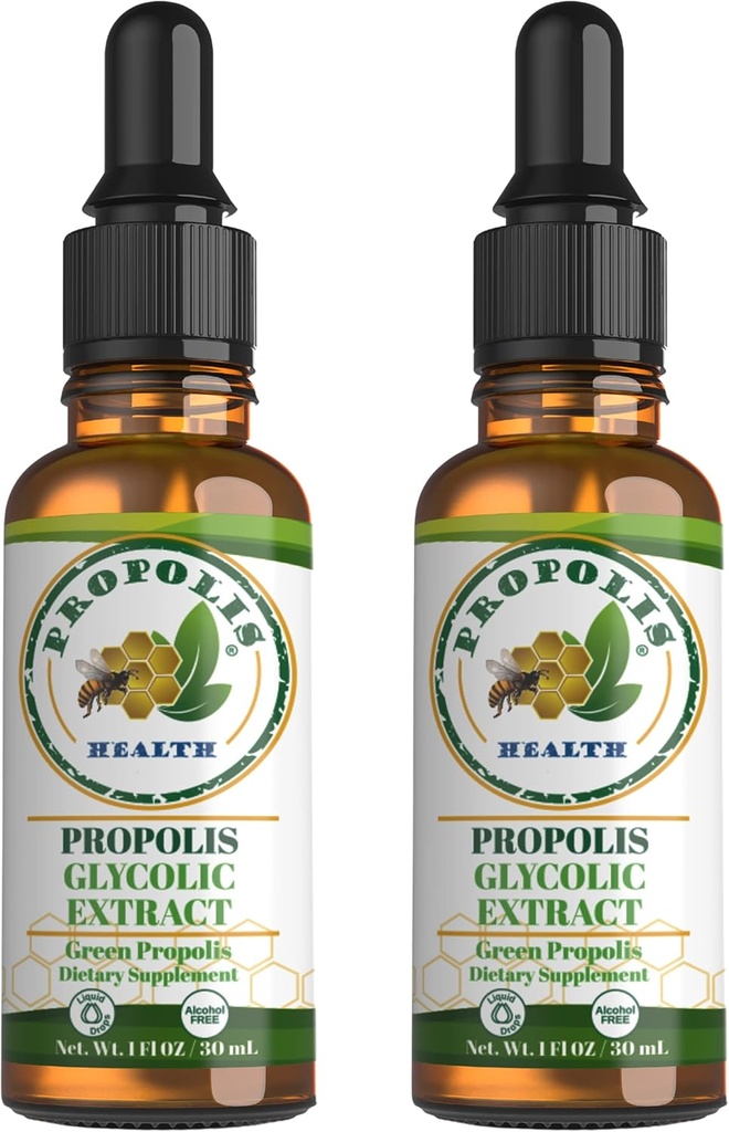 Green Propolis Extract Liquid - Brazylijski Bee Propolis - Bezalkoholowy suplement wsparcia immunologicznego - 60- Day Supply - Natural Immunity Shots
