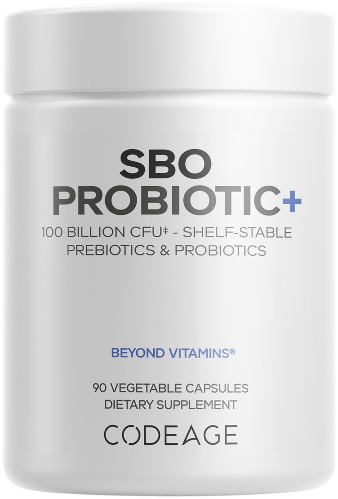 Codeage SBO Probiotyki, 100 Miliard CFU na serwowanie, Multi Stroin Soil oparte Organizmy Mieszanka i organiczny fermentowany mieszanka botaniczna, Shelf- Stabilny, 90 Kapsułki