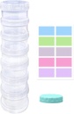 7 dzień Pill Organizer Case Stackable Weekly Supplements Vitamin Pills Holder Dispenser Duży przezroczysty z dodatkową lidą