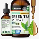BIO KRAUTER Green Tea Extract Liquid Drops - Green Tea Supplements - Antioksydant Source - Alcohol and Sugar Free - 2 Fl.Oz.