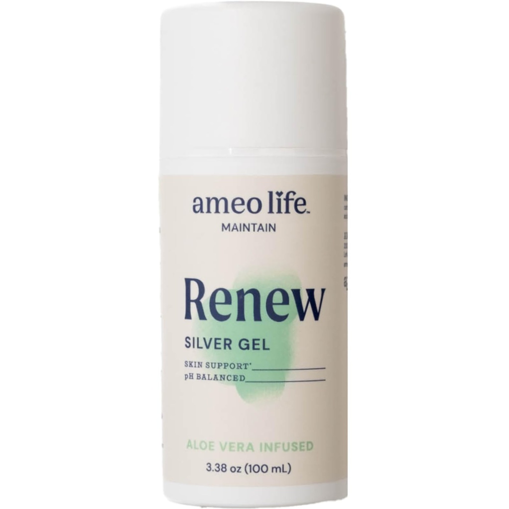 Ameo Life Colloidal Silver żel do pielęgnacji skóry z Aloe Vera - 30 ppm Żel do pielęgnacji rany zapewnia pielęgnację rany dla cięcia, Scrapes & Burns - Delikatna formuła dla zdrowej skóry (3.38 oz)