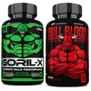 ONL Men 's Testosteron Booster Bundle - GORIL- X & Bull Blood British 124; Wzmocnienie siły, Stamina & Energy British 124; z Horny Goat Weed, Maca, Tongkat Ali, Tribulus - 120 Kapsułki