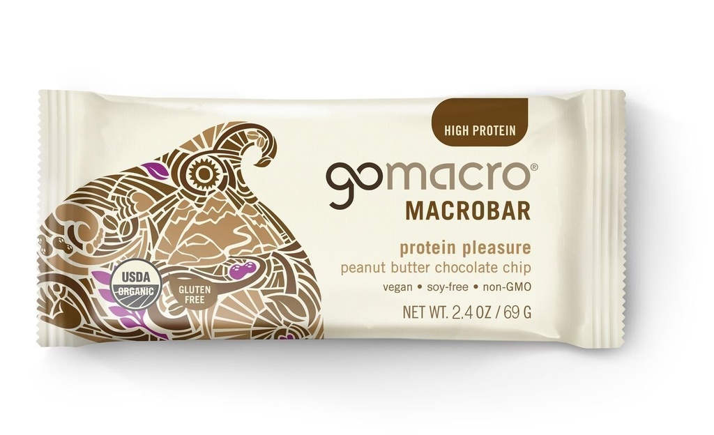 GoMacro, Bar z białkami, Masło orzechowe Czekoladowy Chip, 2.4 oz