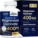 Magnezu Glicynian 400mg - 270 tabletek magnezu (nie kapsułki) - 400 mg Magnezu pierwiastkowego - Wysoce Biodostępny - Wegański i Wegetariański - do poprawy snu, Stres Relief & Cramp Defense