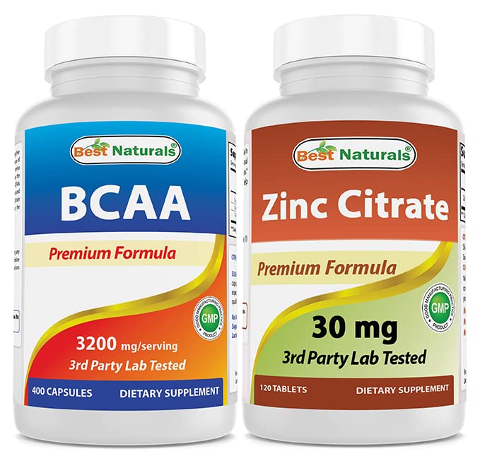 Najlepsze Naturals BCAA 3200mg & Cytrynian cynku 30 mg