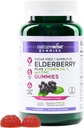 NatureWise Sambucus Elderberry Gummies - Cukier - Daily Immune Supplement for Kids and Adult *, z witaminą C, D3, Cynk - Wegan, Gluten Free, Non-GMO - 90 Count [45- Day Supply]
